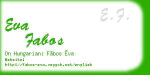 eva fabos business card